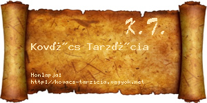 Kovács Tarzícia névjegykártya